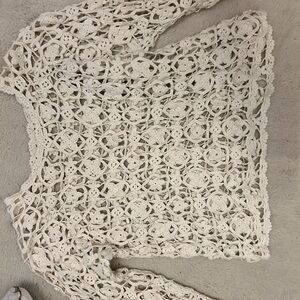 Cream Crochet Sweater